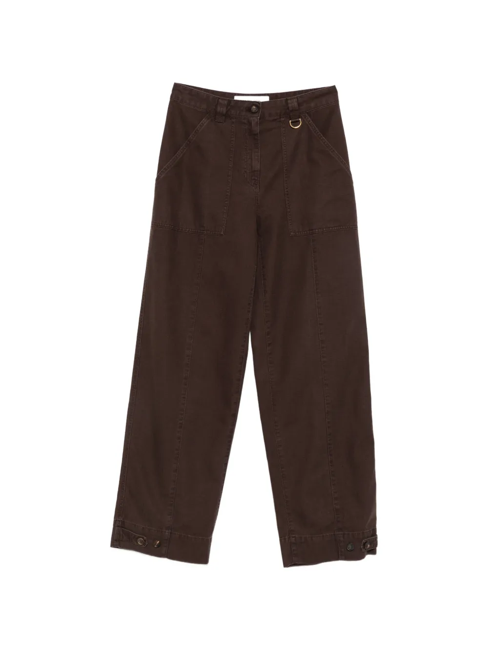 Golden Goose Button-cuff Wide-leg Trousers In Brown