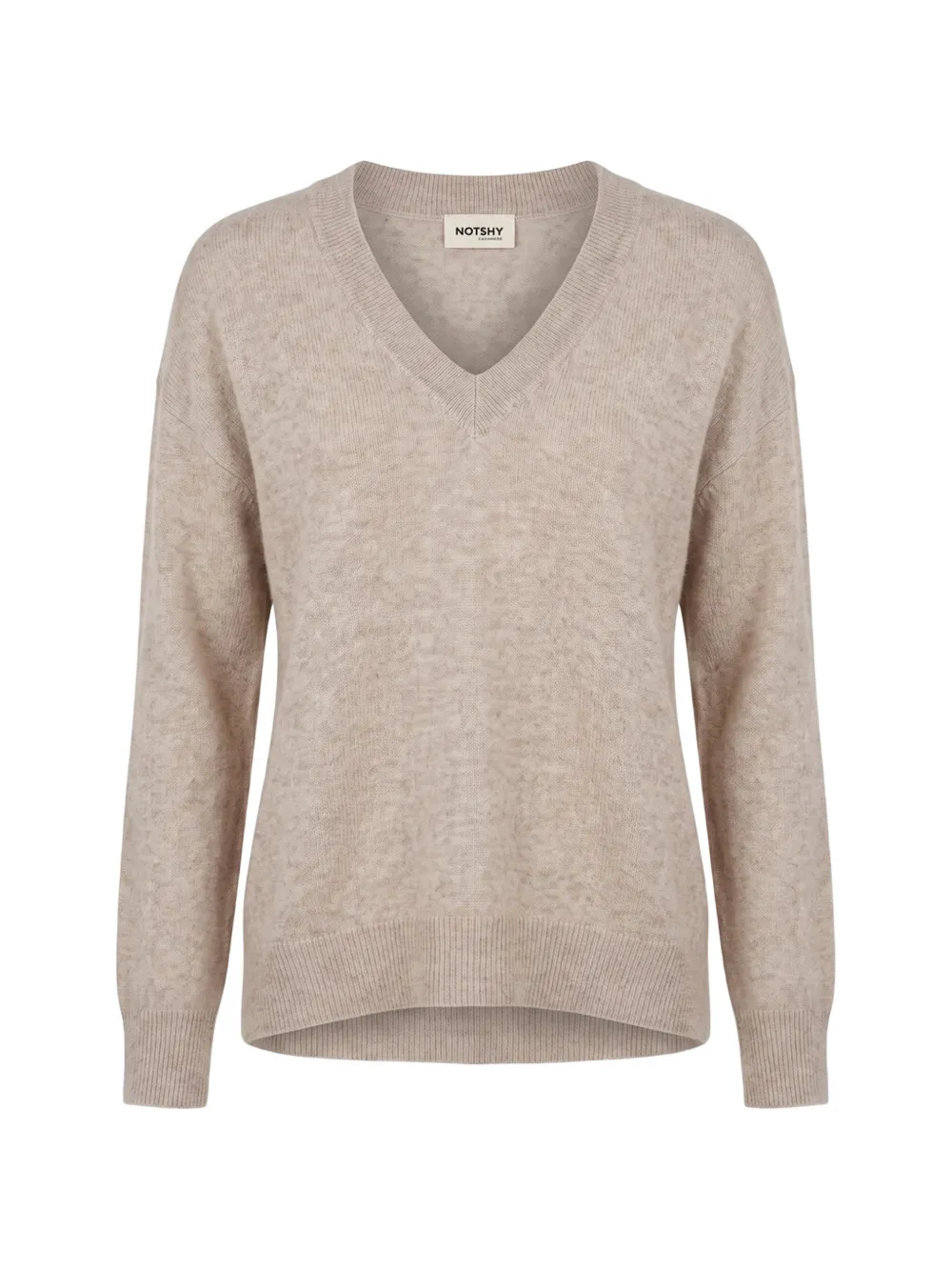Not Shy V-neck cashmere sweater - Toni neutri