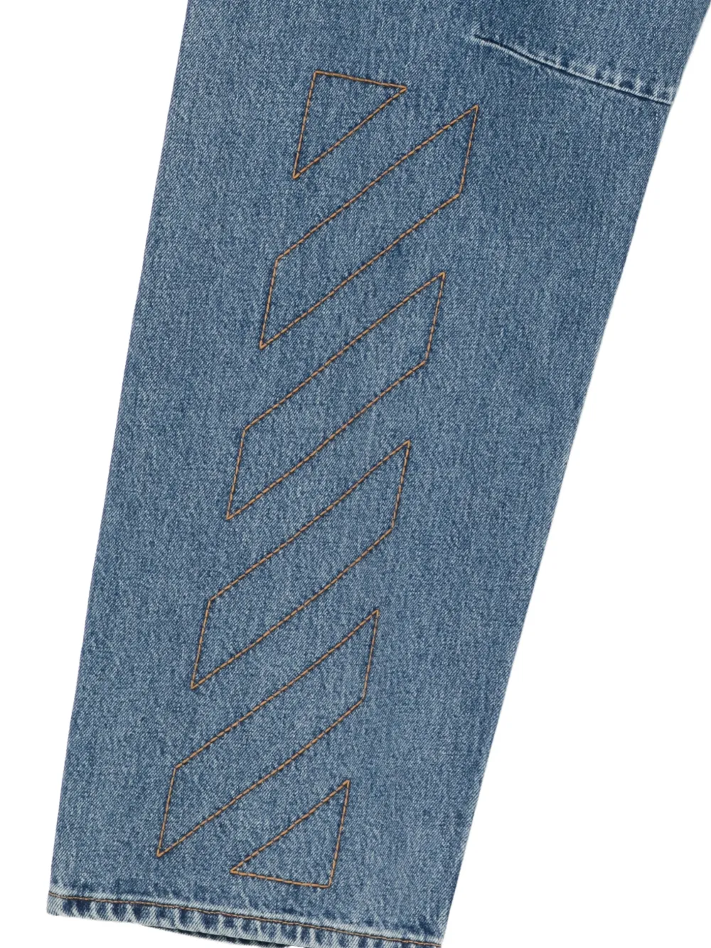 Off-White Jeans met Diagonals-borduurwerk en Arrow-patroon Blauw