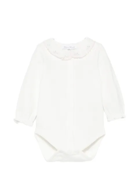 Tartine Et Chocolat floral-embroidered ruffled bodysuit