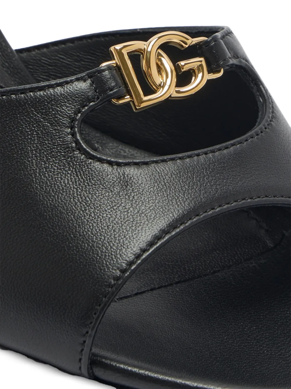 Dolce & Gabbana Dg Logo Cutout Mules In Black