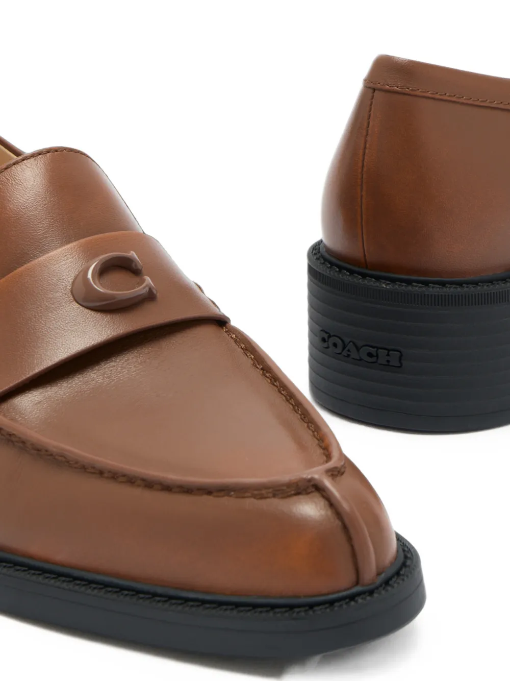 Coach logo-plaque leather loafers Bruin