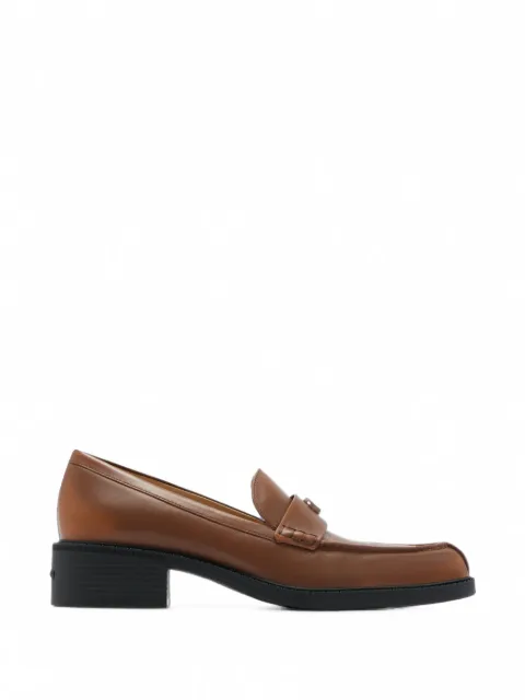 Coach logo-plaque leather loafers
