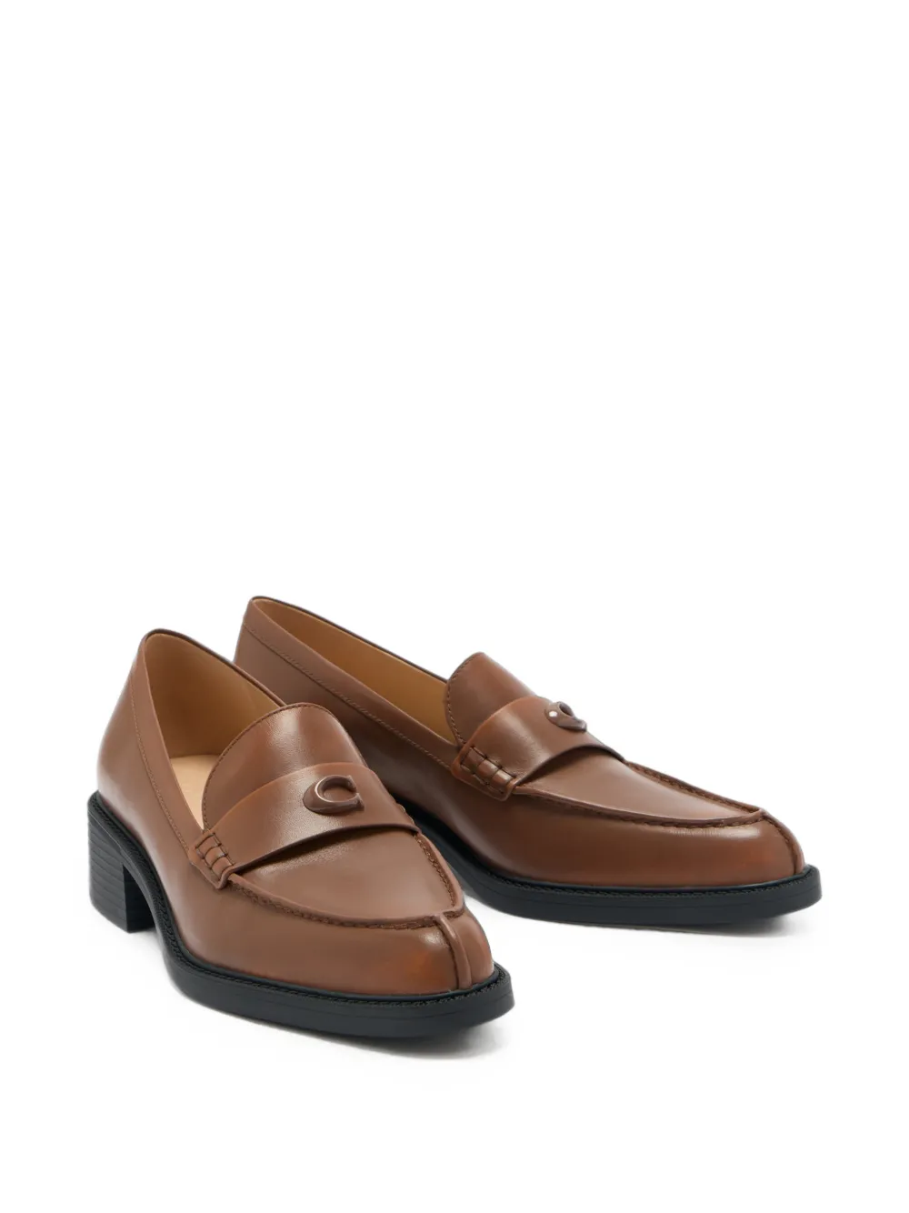 Coach logo-plaque leather loafers Bruin