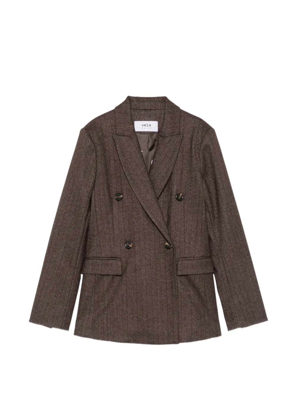 VELA SHOP herringbone double-breasted suit - Marrone