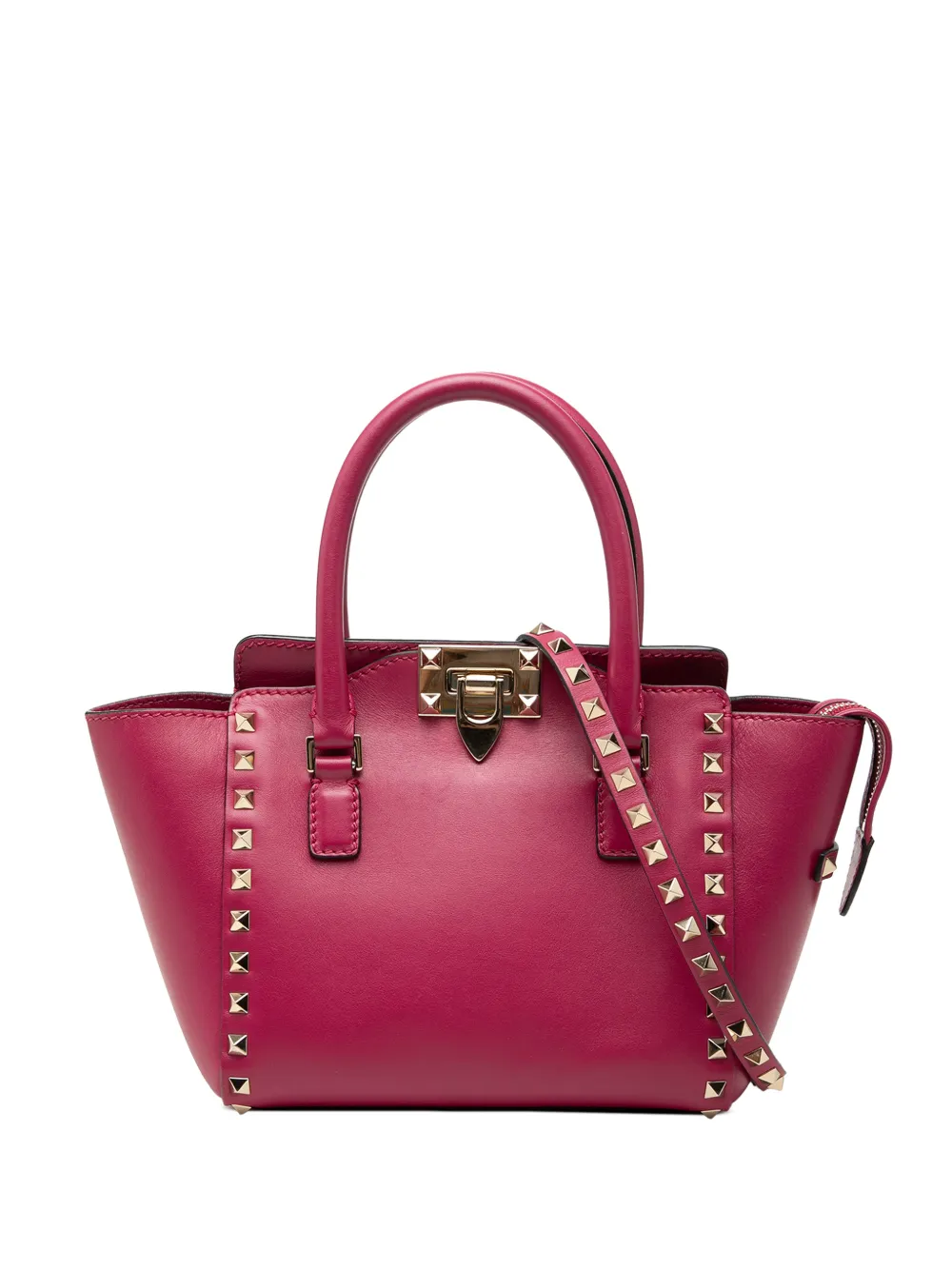 Valentino Garavani Pre-Owned 2000-2017 Mini Leather Rockstud Double Handle Tote satchel - Rosa