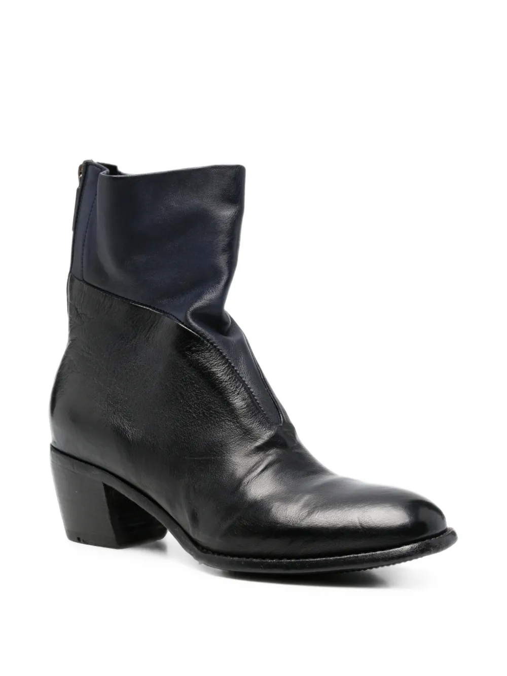 LEMARGO leather panelled ankle boots Blauw