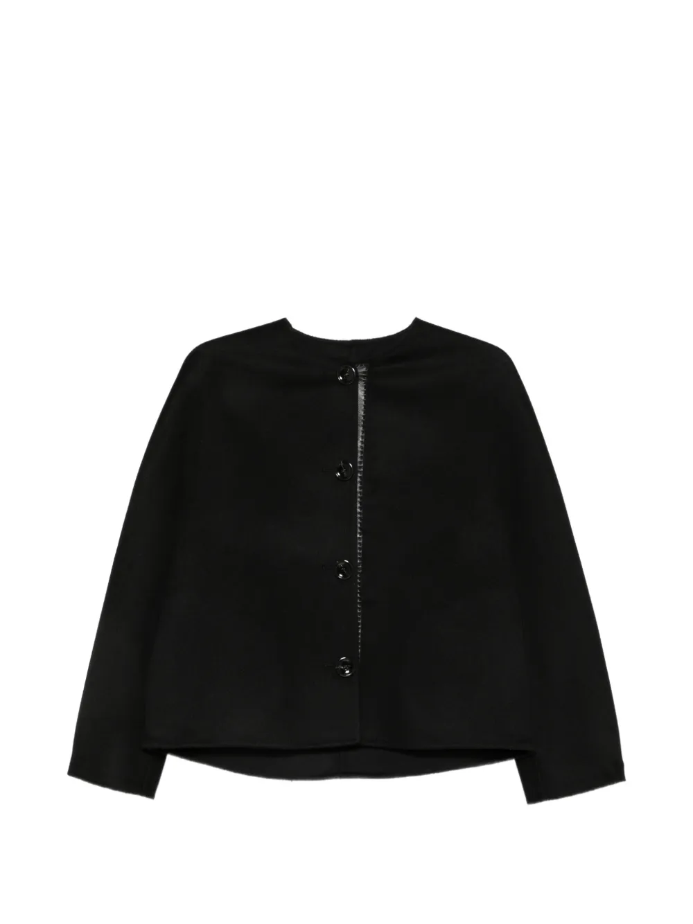 Manzoni 24 leather-trim collarless jacket