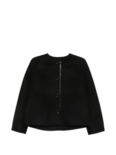 Manzoni 24 leather-trim collarless jacket