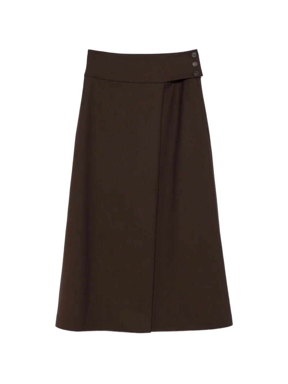 Co.go Button-fastening Wrap Midi Skirt In Brown