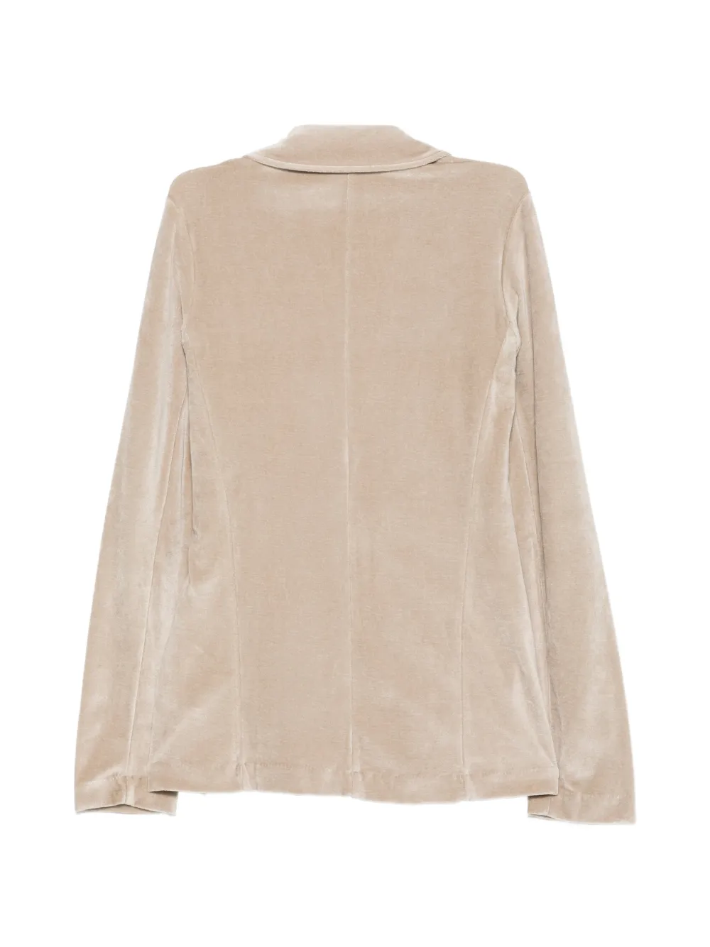 Majestic Filatures Fluwelen blazer met enkele rij knopen Beige