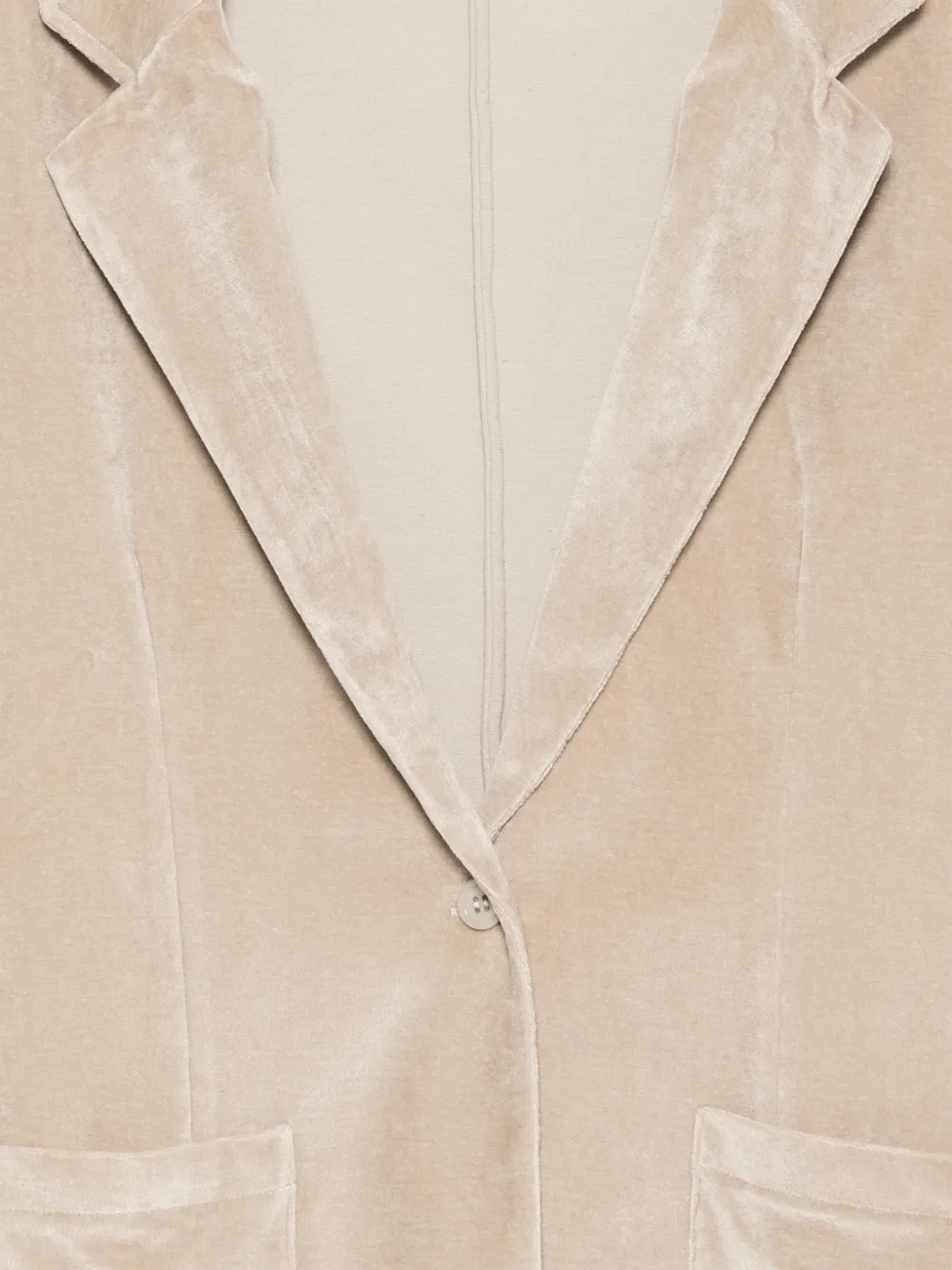 Majestic Filatures Fluwelen blazer met enkele rij knopen Beige
