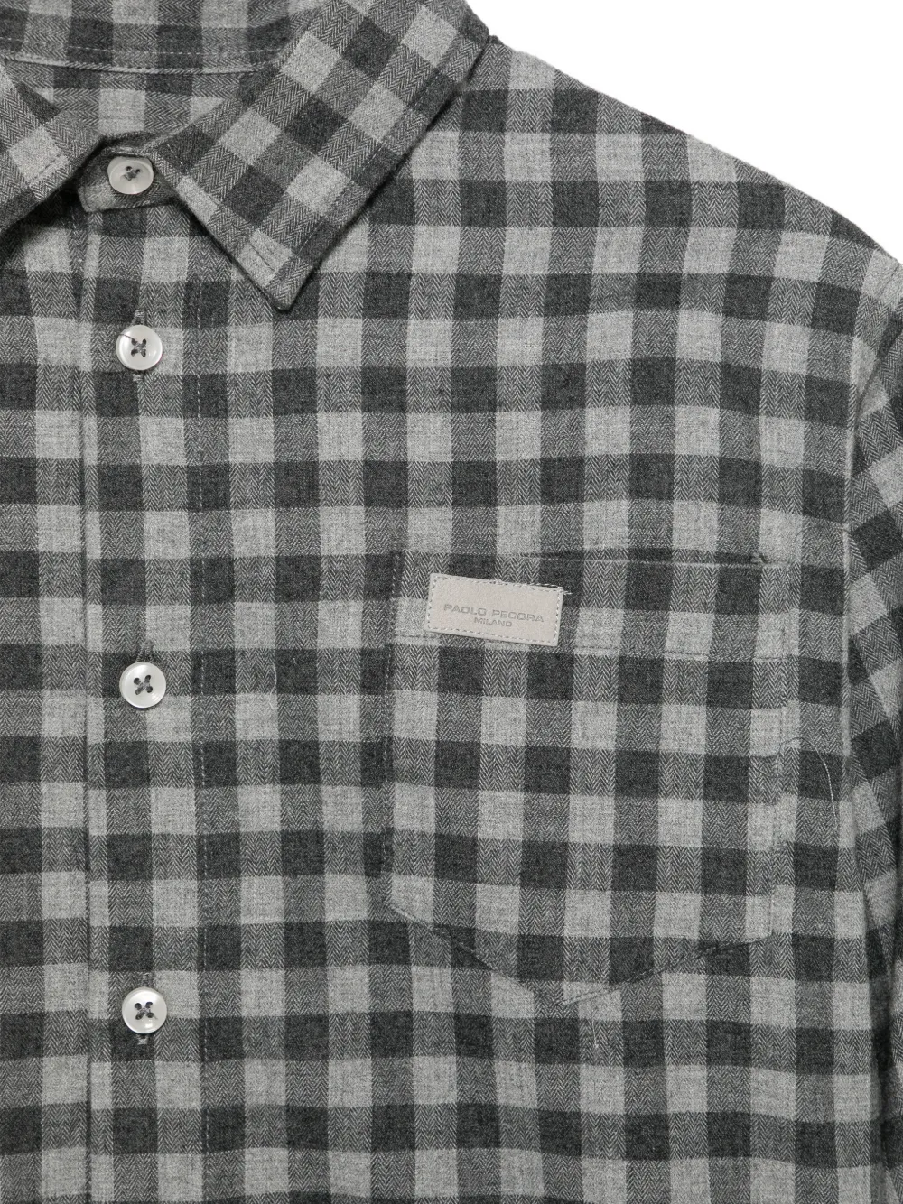 Paolo Pecora Kids Shirt met gingham ruit Grijs