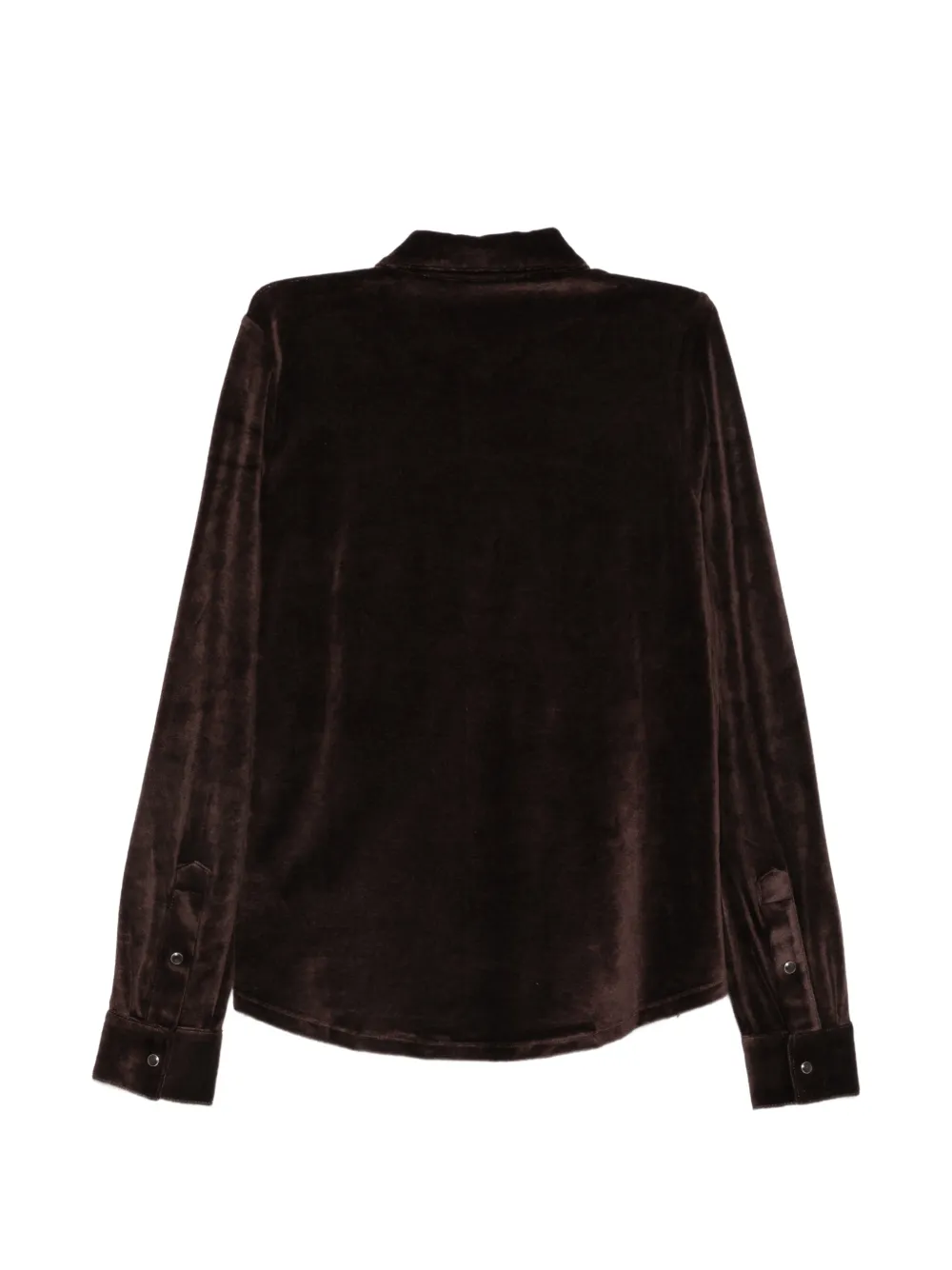 Majestic Filatures Blouse met fluweel-effect en zakdetail Bruin