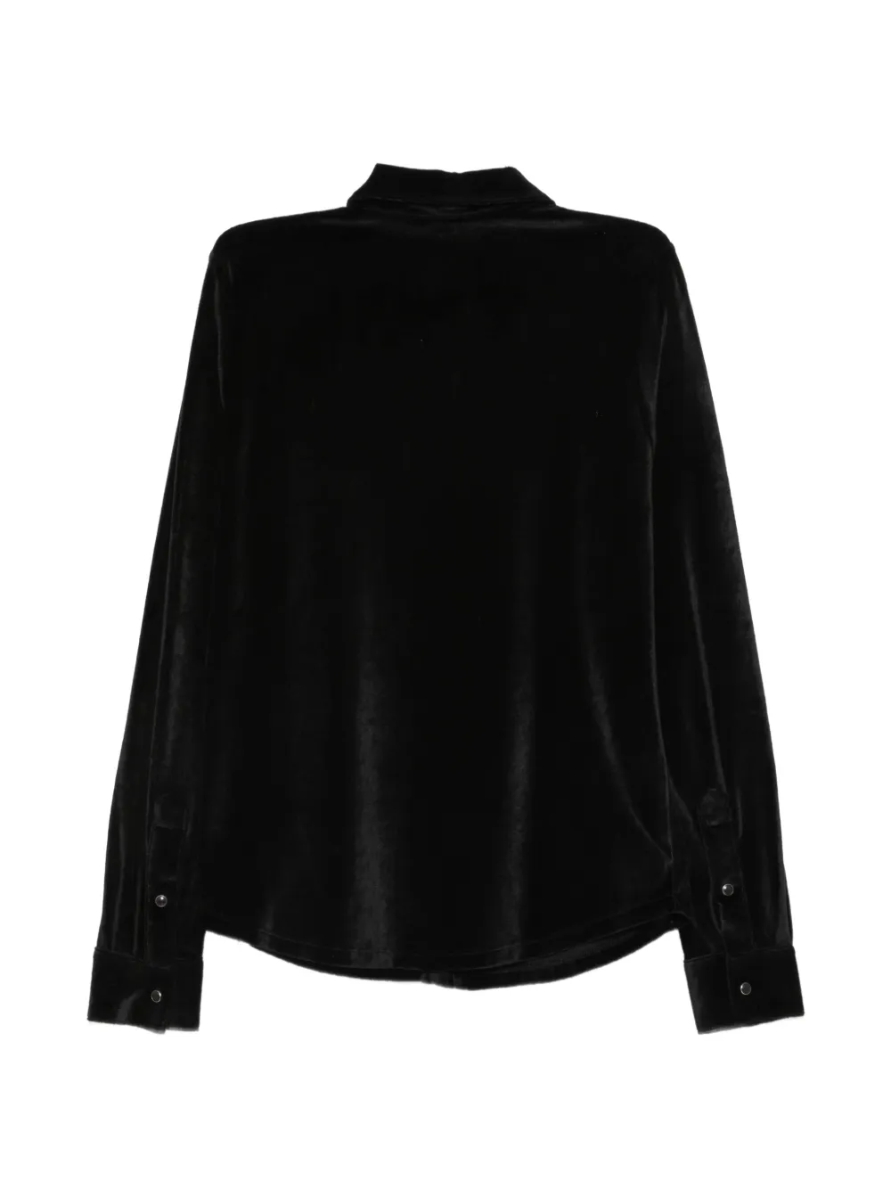 Majestic Filatures Blouse met fluweel-effect en zakdetail Zwart