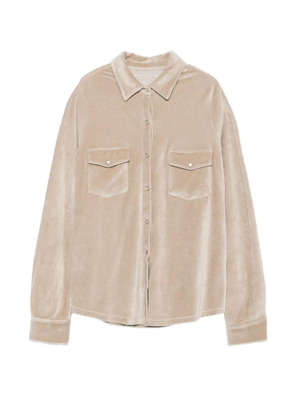 Majestic Filatures velvet-effect chest-pockets shirt