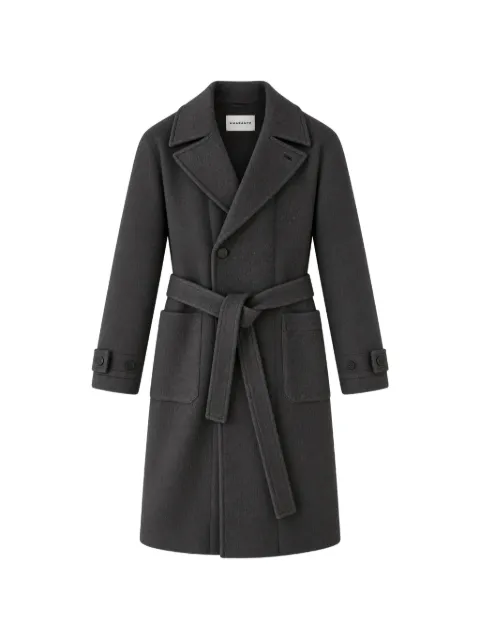 AMARANTO  belted button-fastening coat