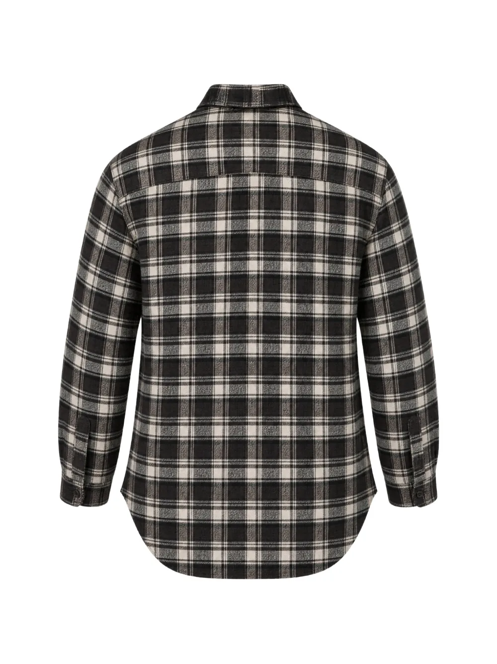 Laneus check-pattern wool shirt Zwart
