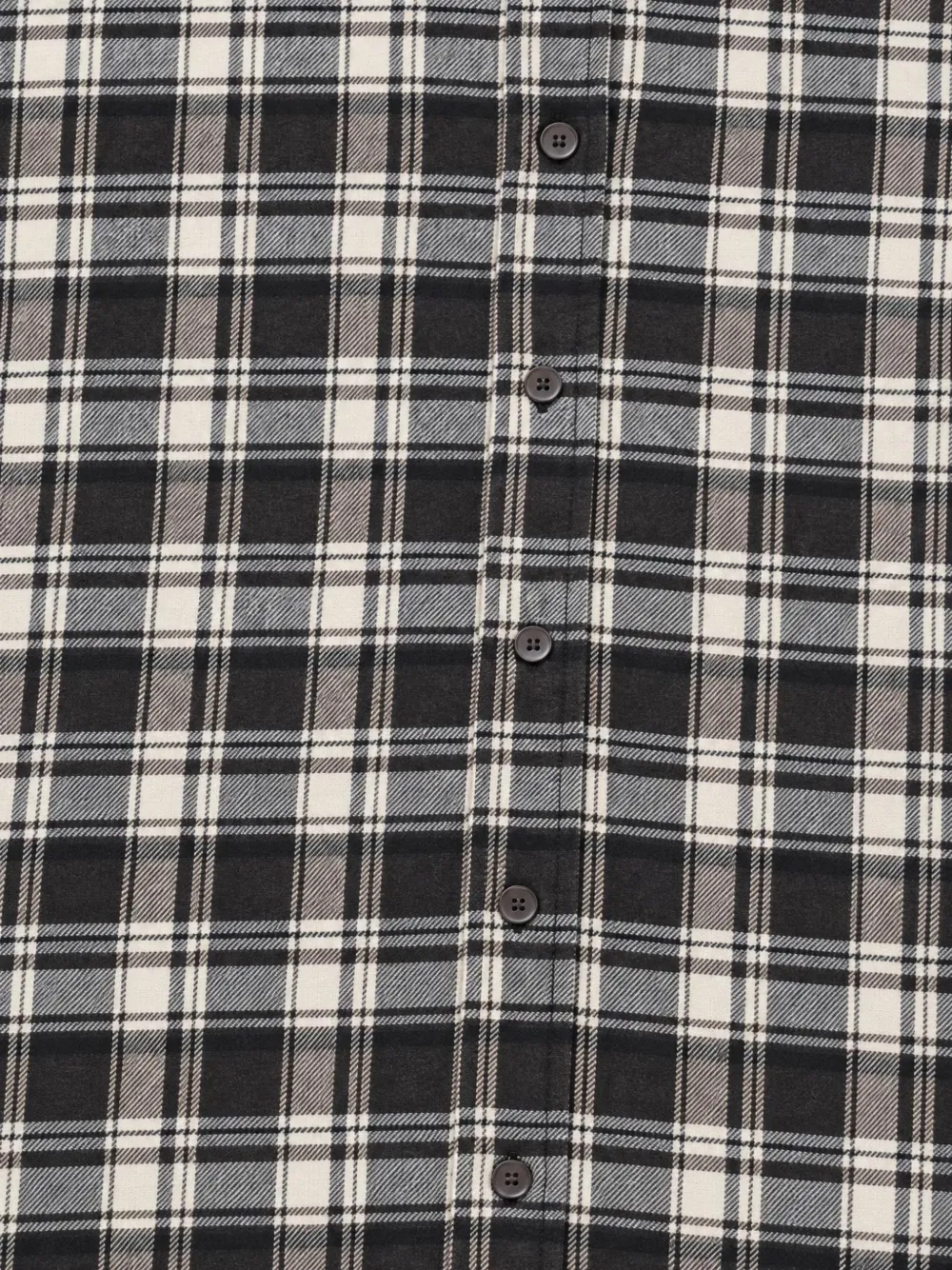 Laneus check-pattern wool shirt Zwart