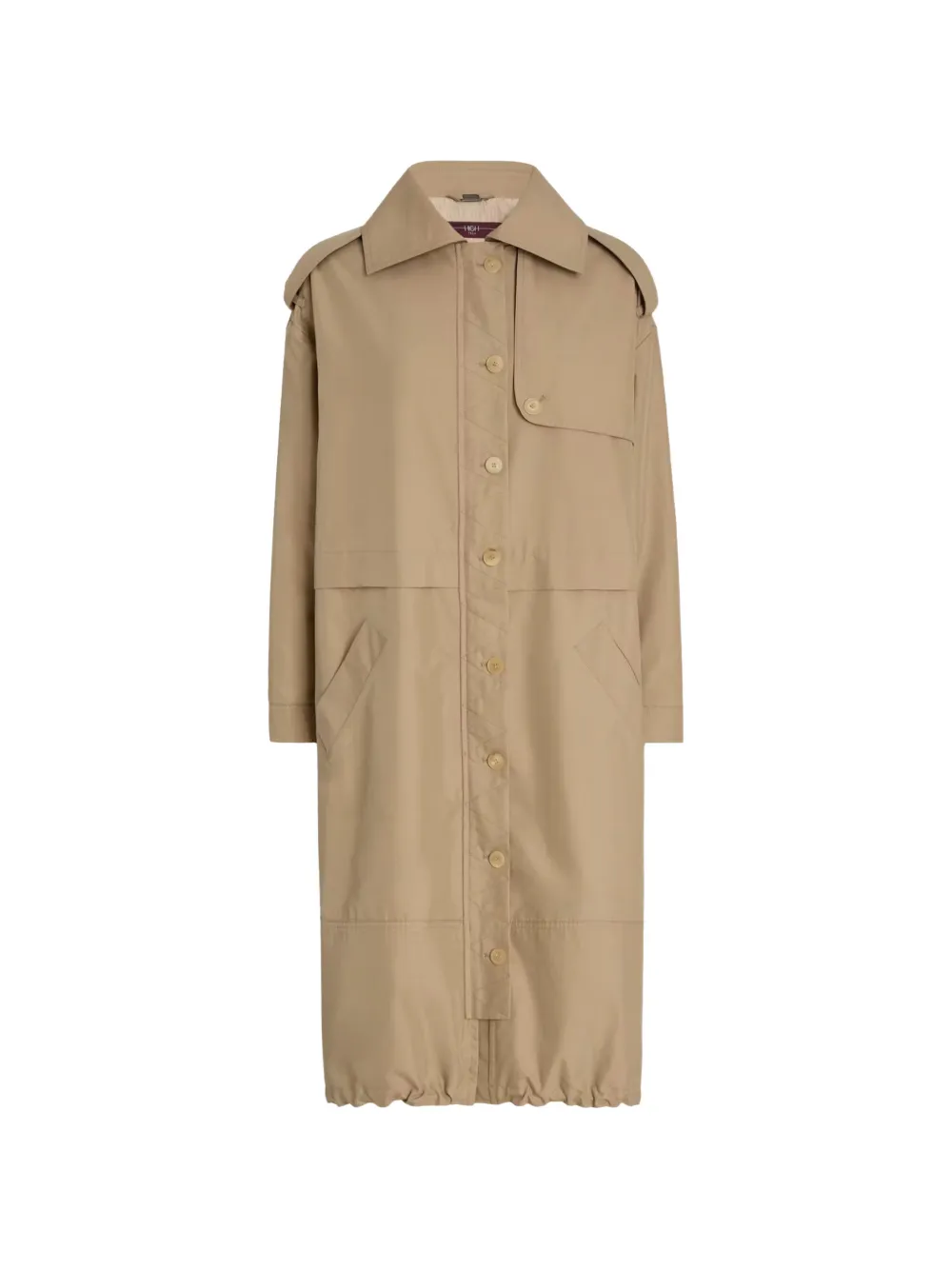 High Glisten Button-up Parka In Neutrals