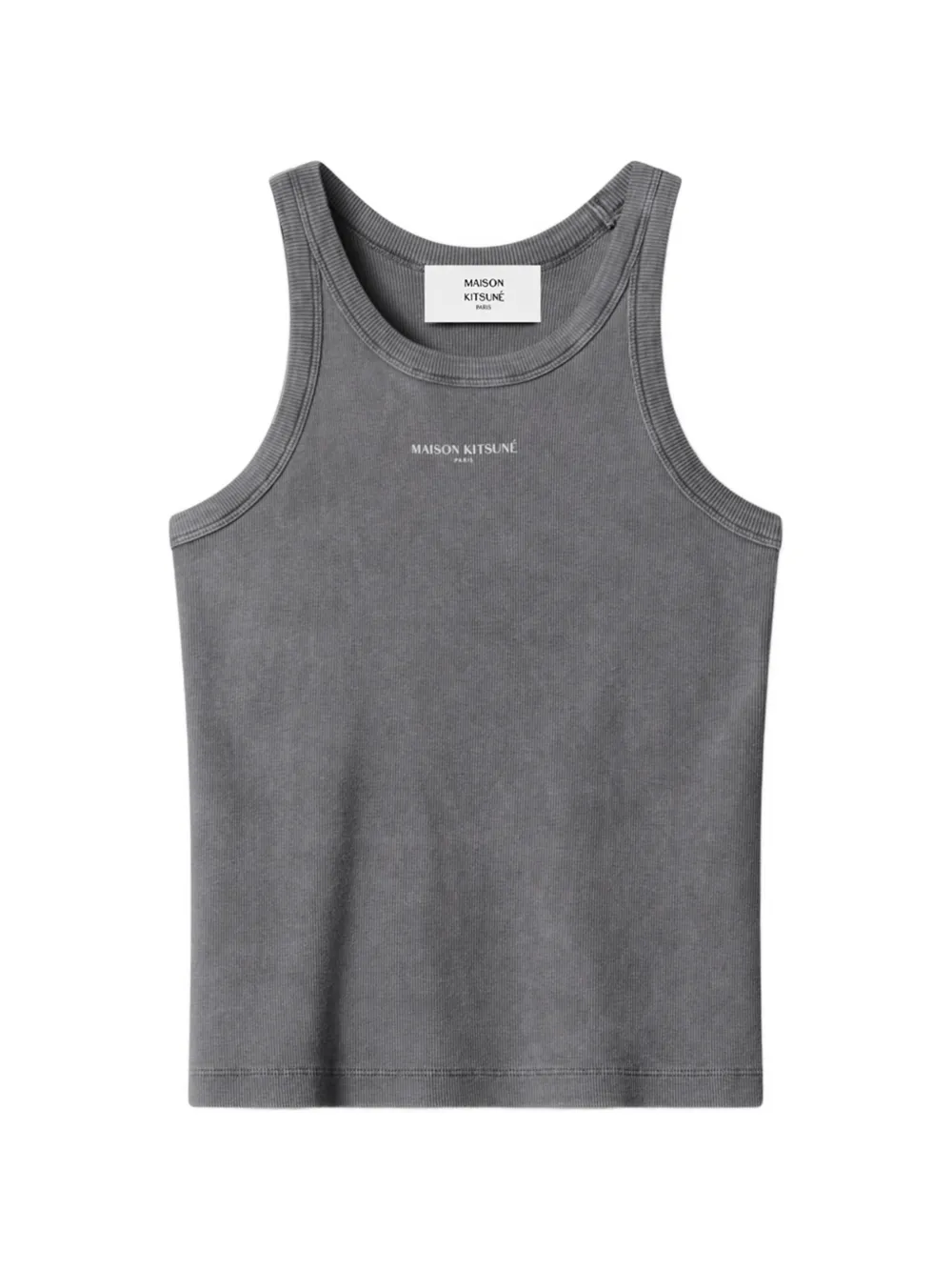 Maison Kitsuné logo-print ribbed tank top