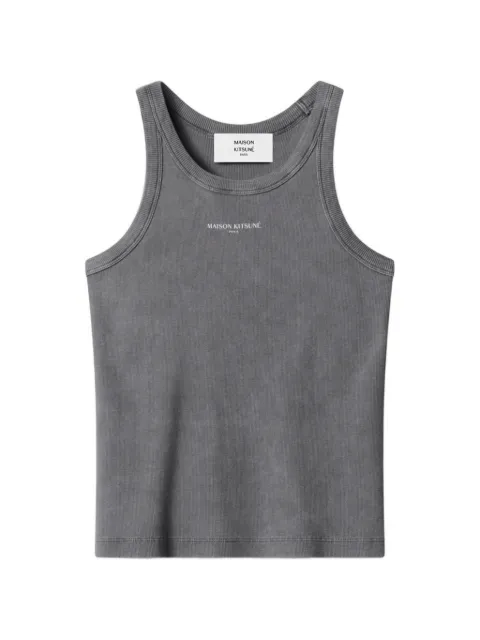 Maison Kitsuné logo-print ribbed tank top