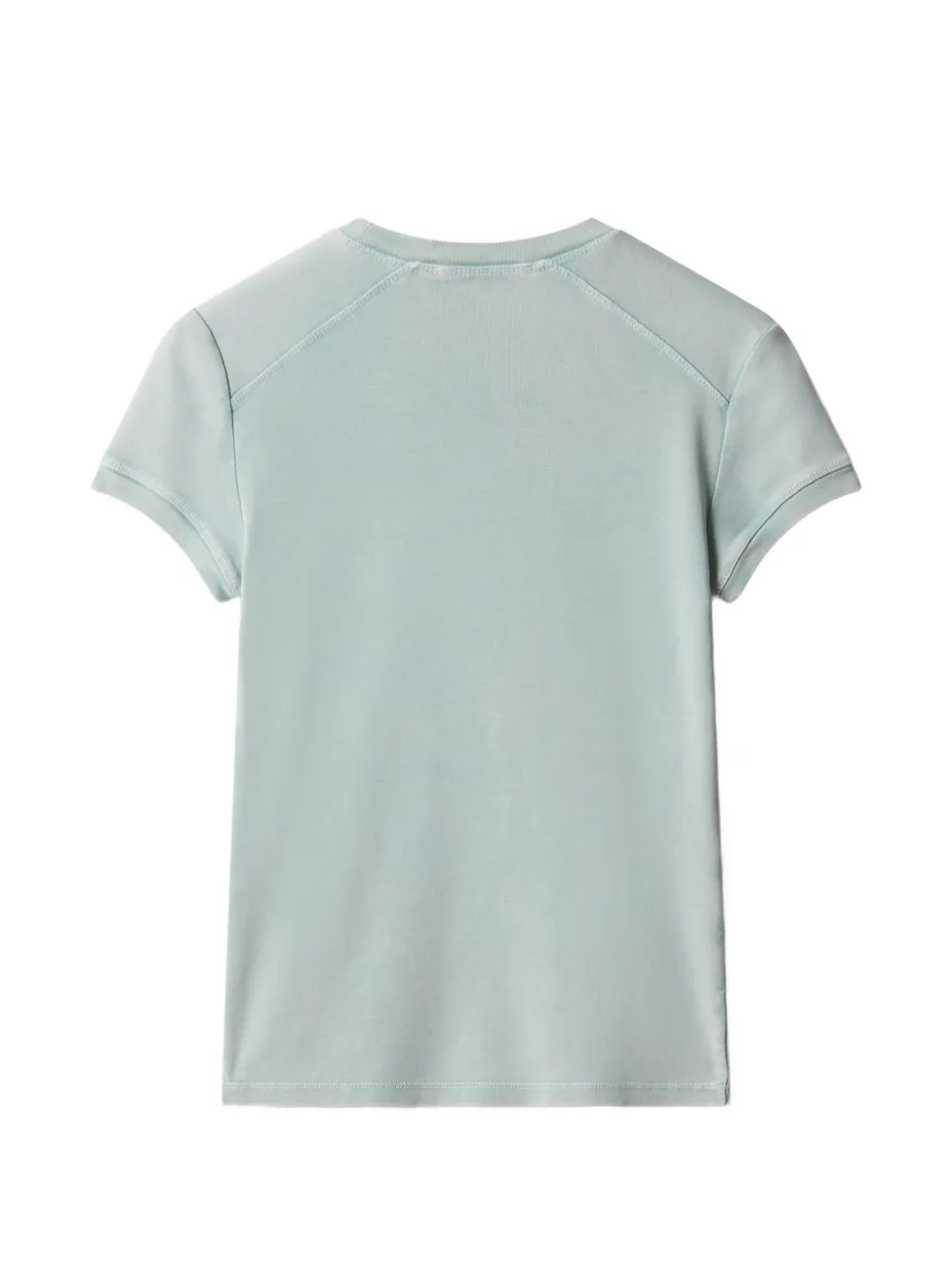 Maison Kitsuné Circle Stamp katoenen T-shirt met logo-print Blauw