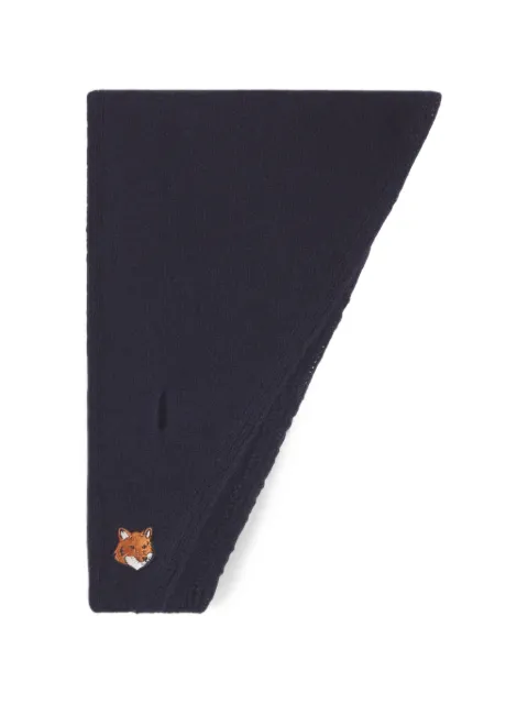 Maison Kitsuné Fox Head embroidered scarf