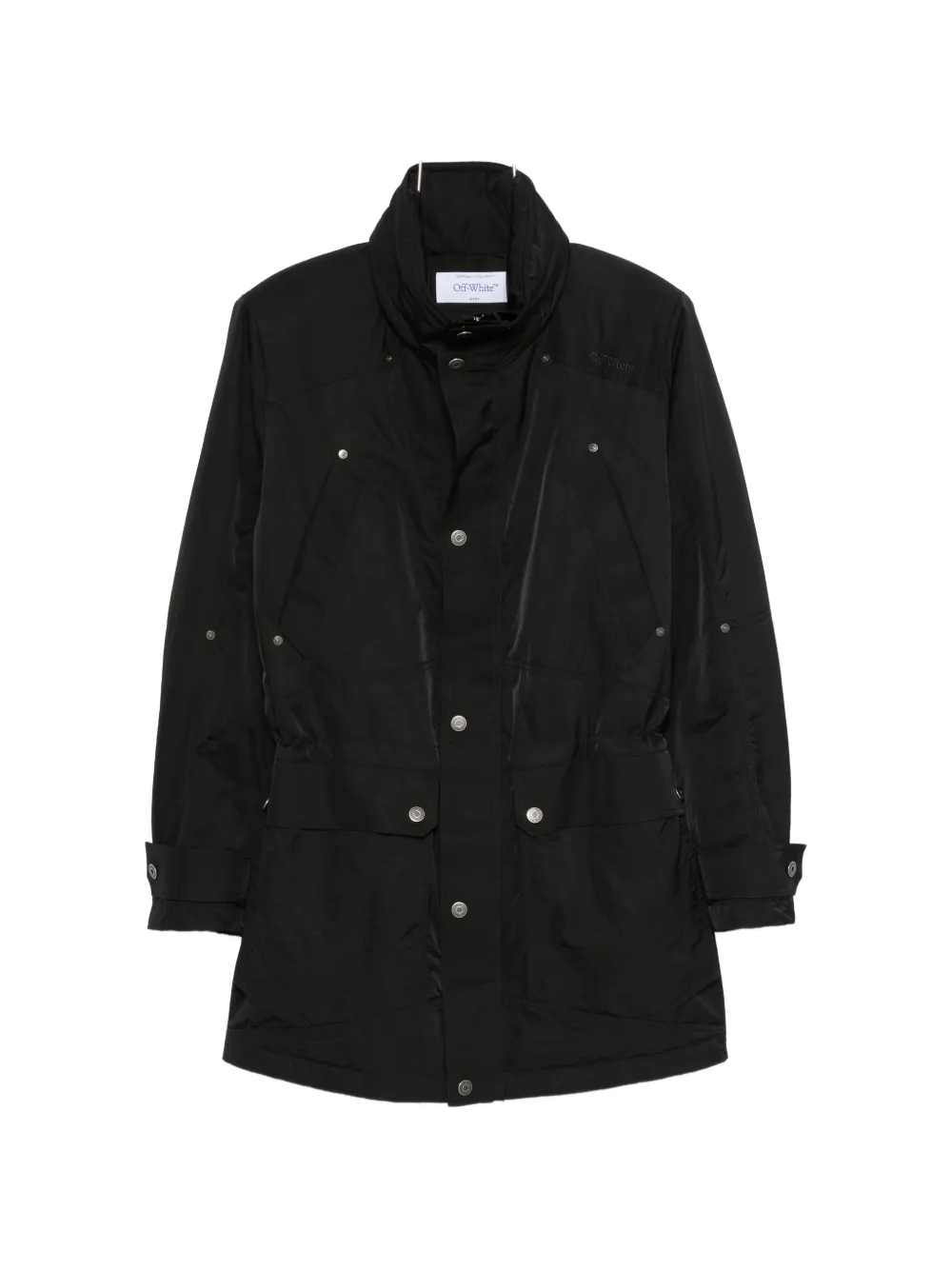 Off-White Racing Staff logo-embroidered storm-flap coat - Nero