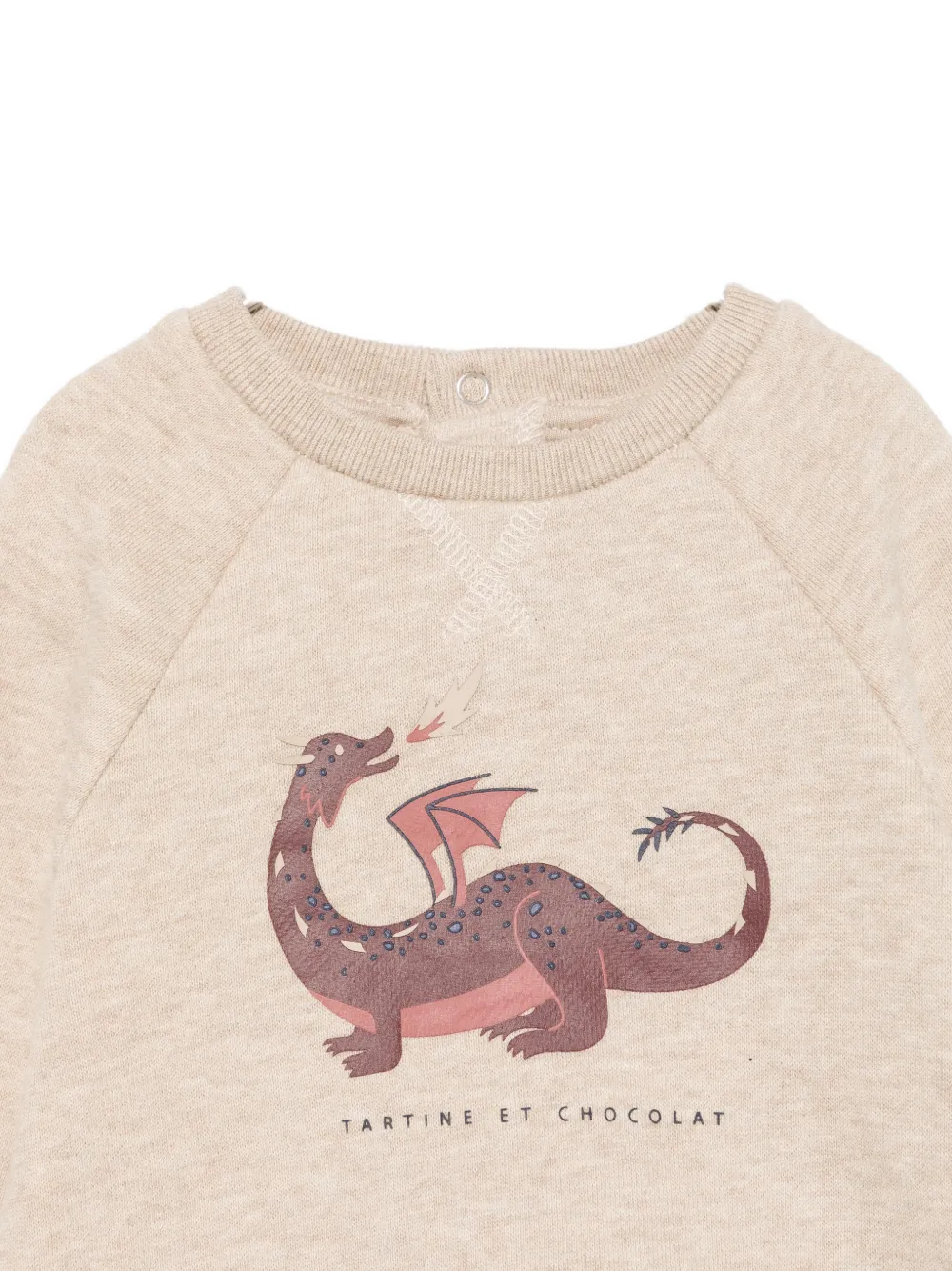 Tartine Et Chocolat Trui met raglan mouwen en drakenprint Beige