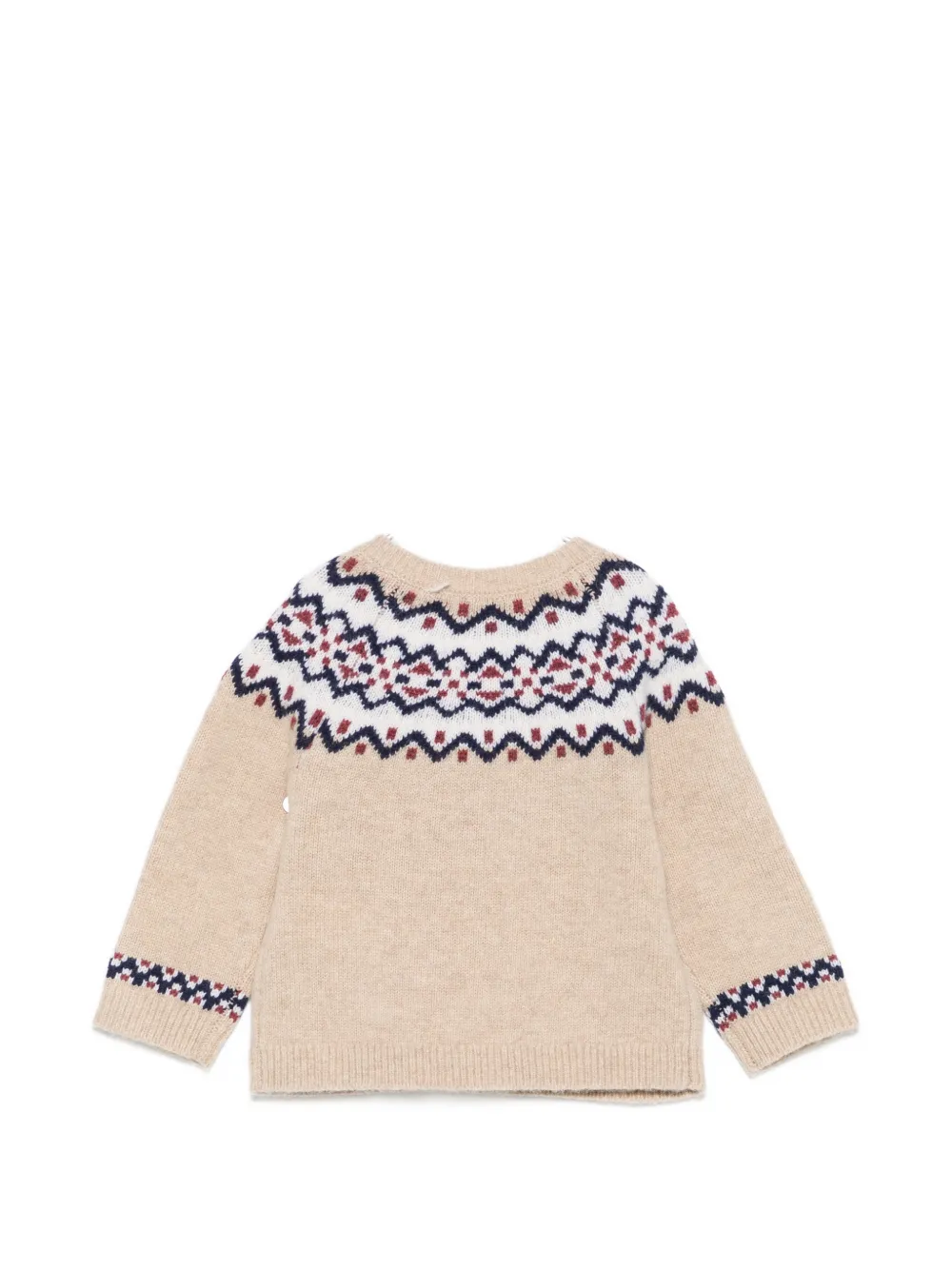 Tartine Et Chocolat Fair Isle trui met schouderknoop Beige