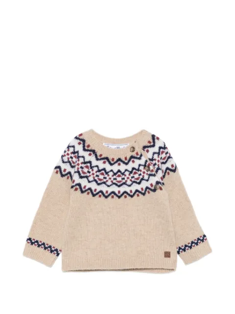 Tartine Et Chocolat pull Fair Isle à boutons sur l'épaule