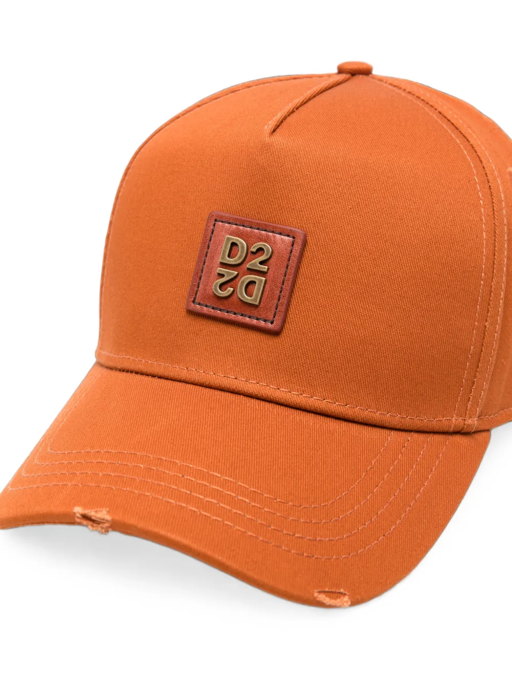Dsquared2 Logo-patch Distressed Baseball Cap In Orange