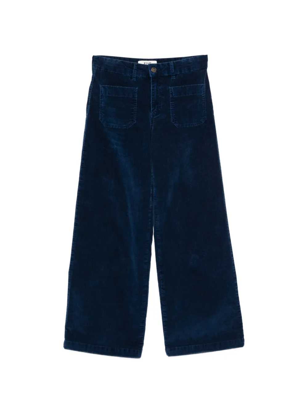 FIVE JEANS Pantaloni a palazzo Lucia crop a coste - Blu