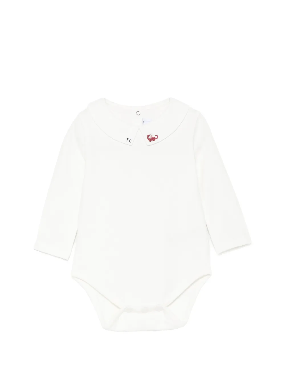 Tartine Et Chocolat embroidered Peter Pan collar bodysuit - Bianco