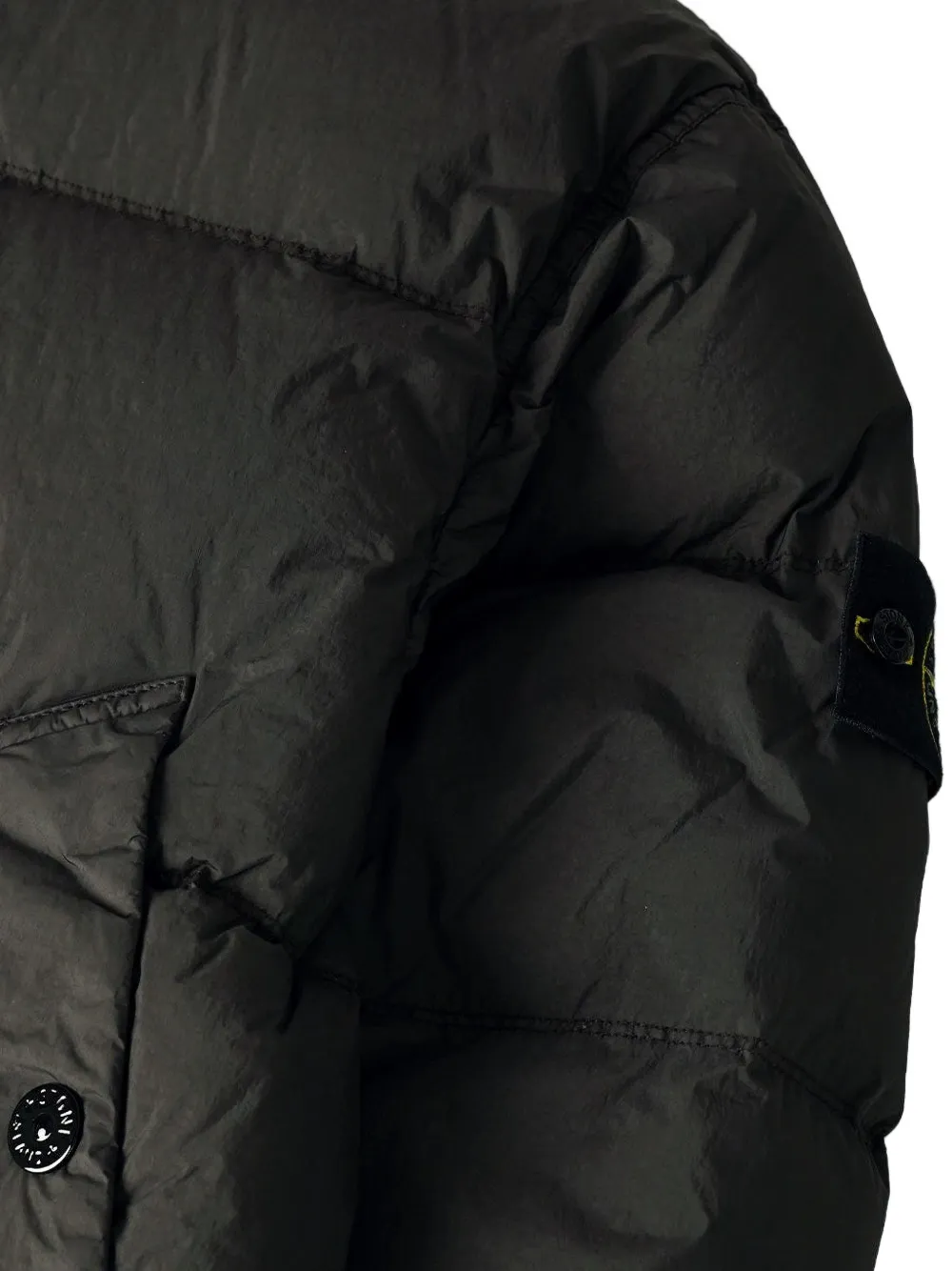 Stone Island 4100109 Reps NY jack met gekreukt effect Zwart