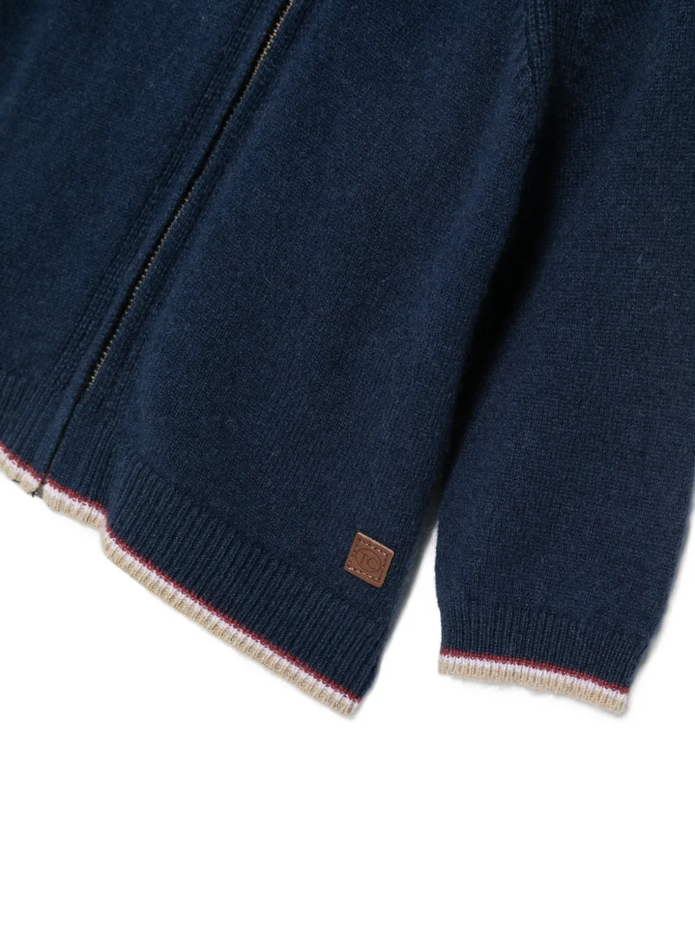Tartine Et Chocolat Hoodie met gestreepte afwerking en rits Blauw