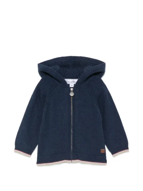 Tartine Et Chocolat striped-trim zip-up hoodie