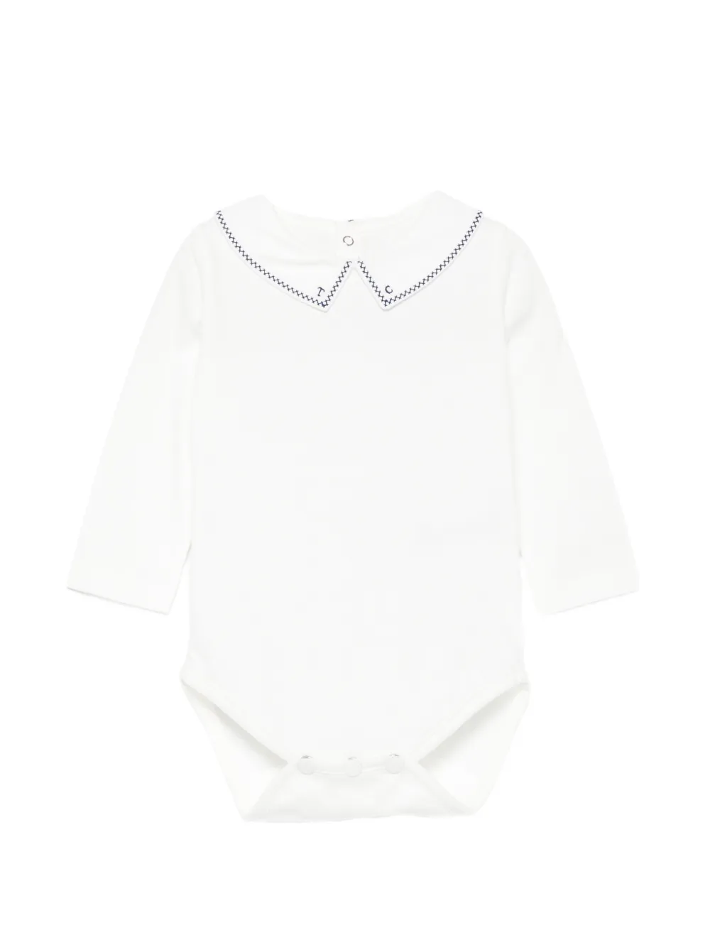 Tartine Et Chocolat embroidered-collar long-sleeve bodysuit - Bianco