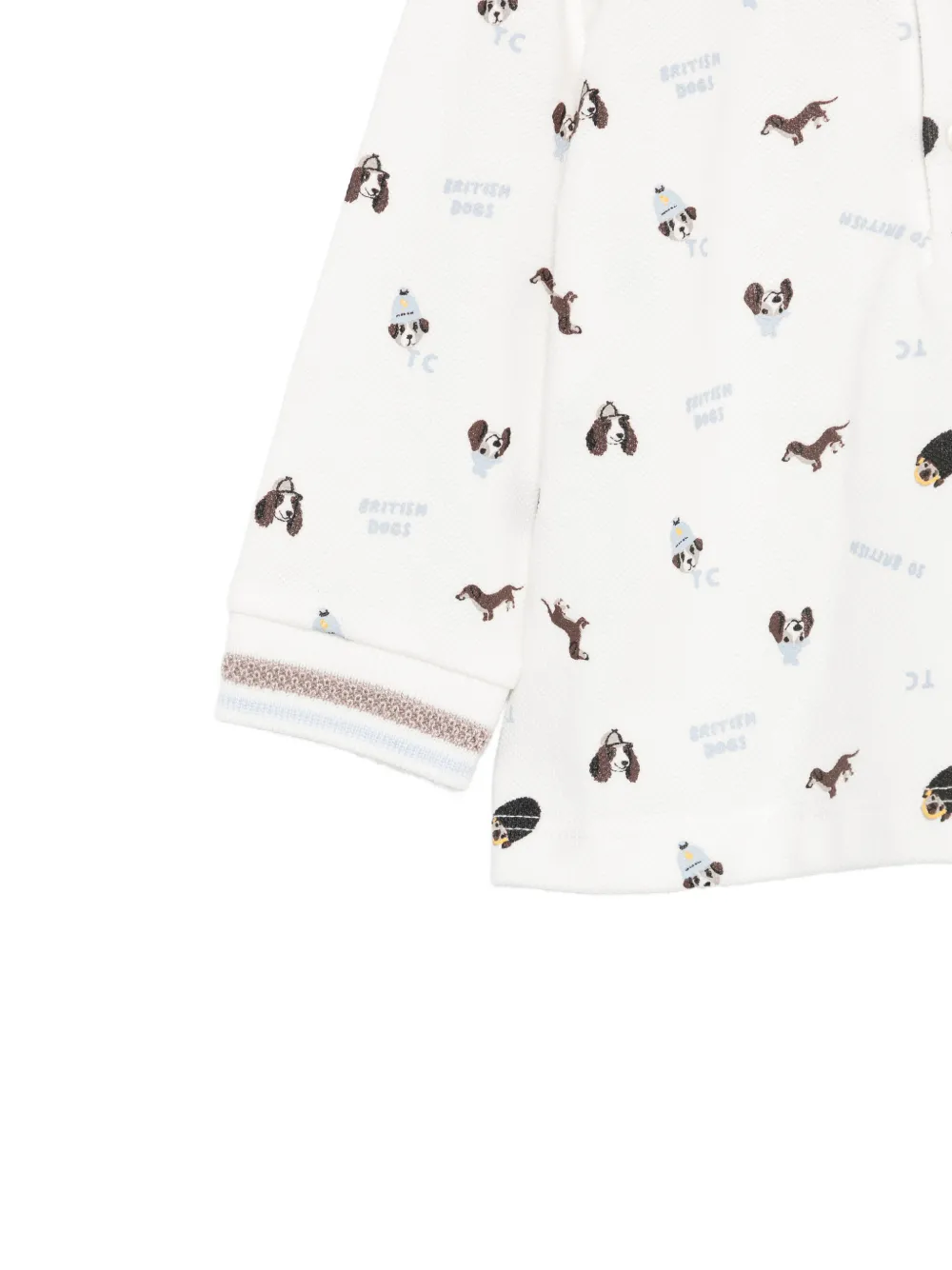 Tartine Et Chocolat dog-print long-sleeve polo shirt Wit