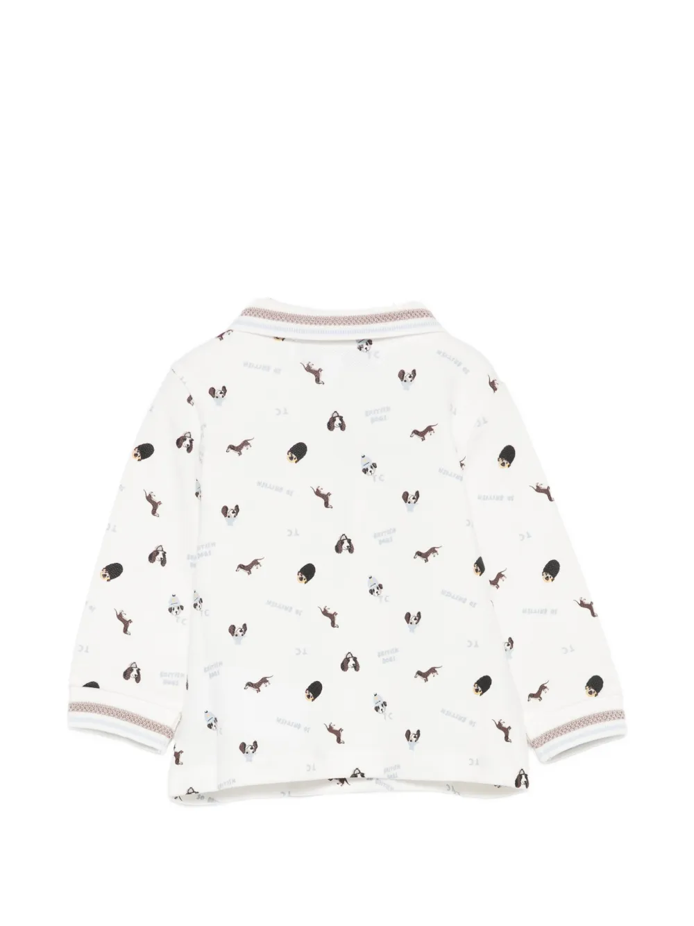 Tartine Et Chocolat dog-print long-sleeve polo shirt Wit