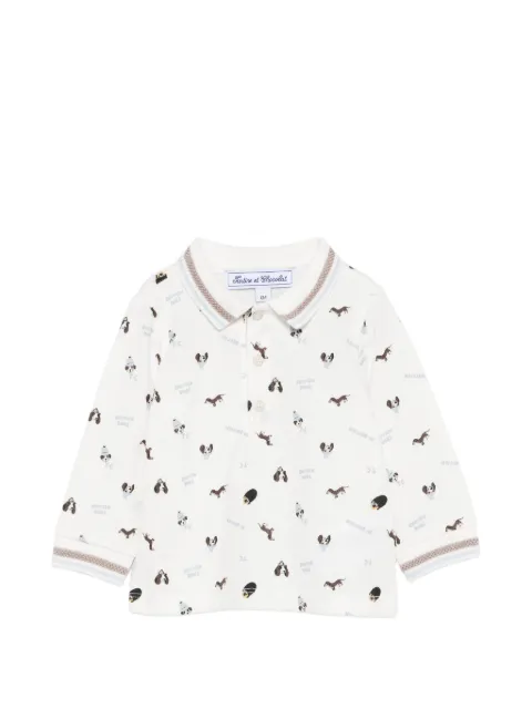 Tartine Et Chocolat dog-print long-sleeve polo shirt