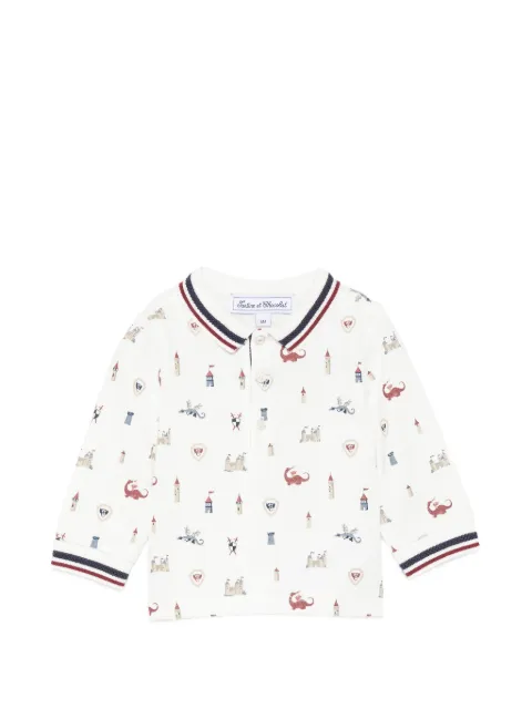 Tartine Et Chocolat castle-print long-sleeve polo shirt