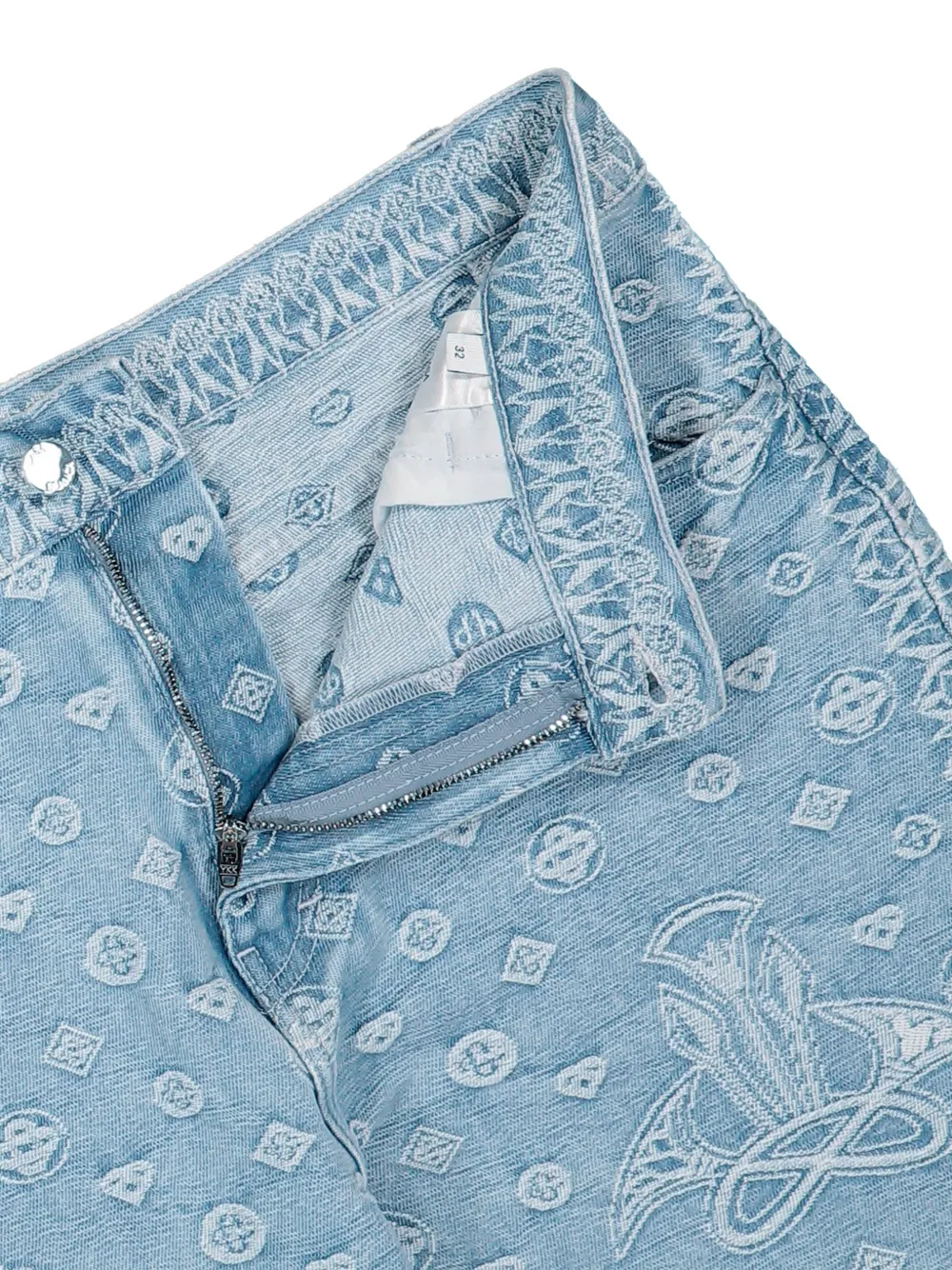 Casablanca Carpet Jacquard baggy jeans Blauw