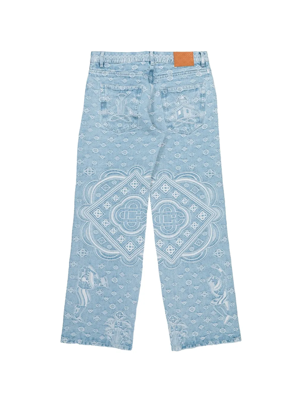 Casablanca Carpet Jacquard baggy jeans Blauw