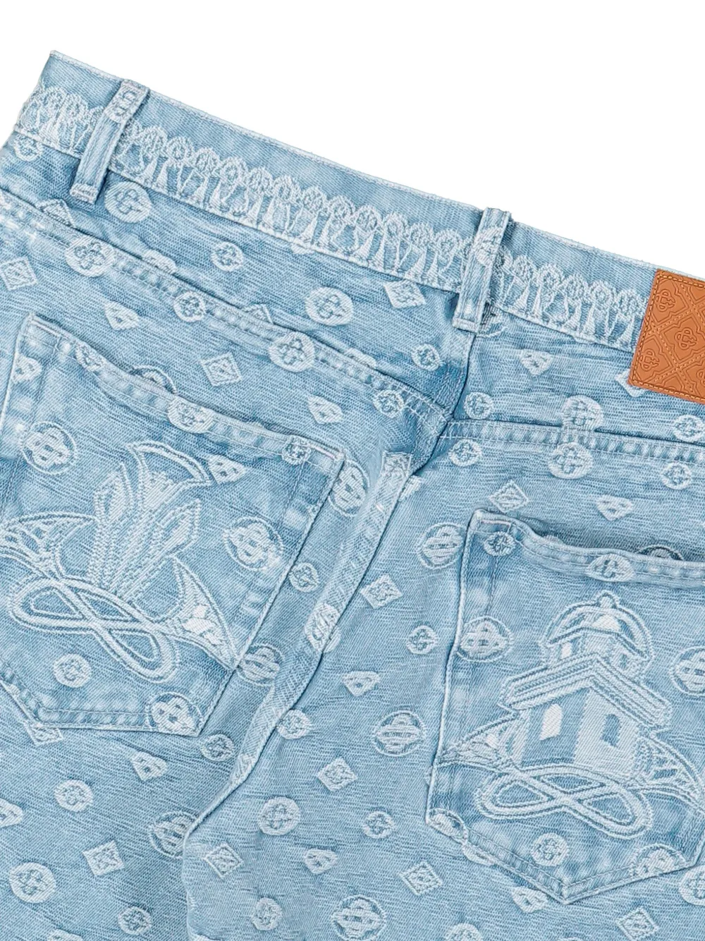 Casablanca Carpet Jacquard baggy jeans Blauw