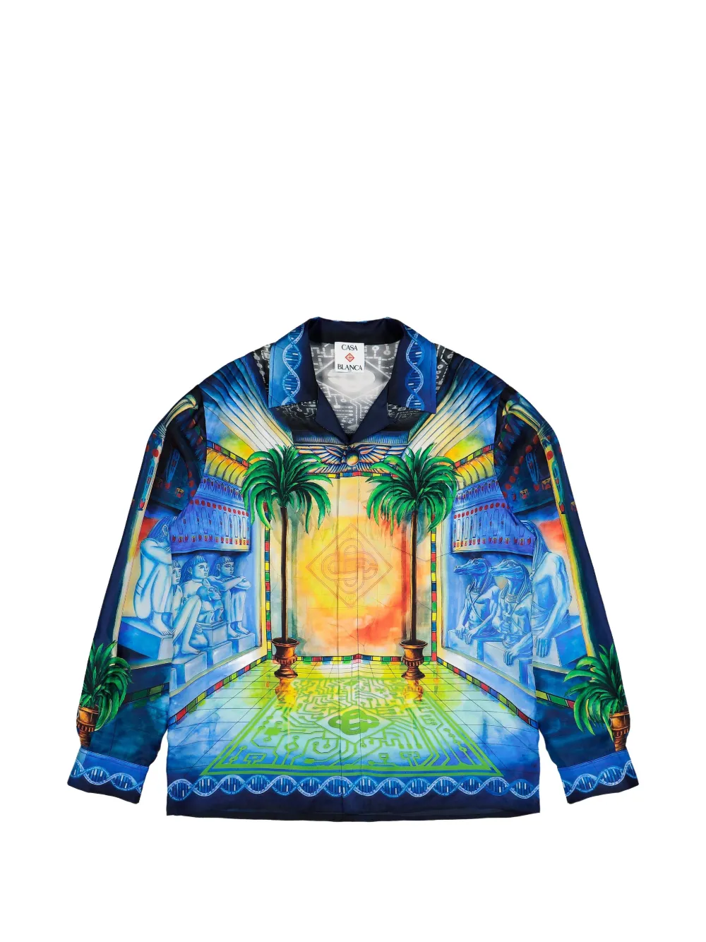 Casablanca Geometrie Sacree Cuban collar shirt - Blu