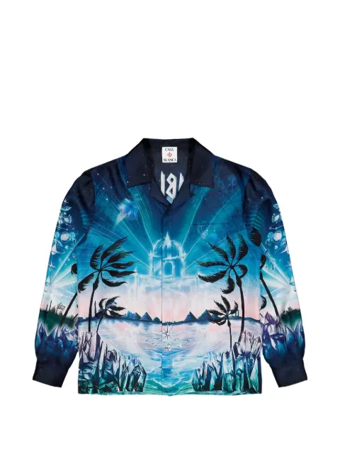 Casablanca Crystal Alchemy Cuban collar shirt