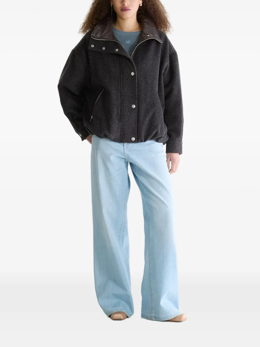 Bellerose Jellis bomberjack met diagonale streep Grijs