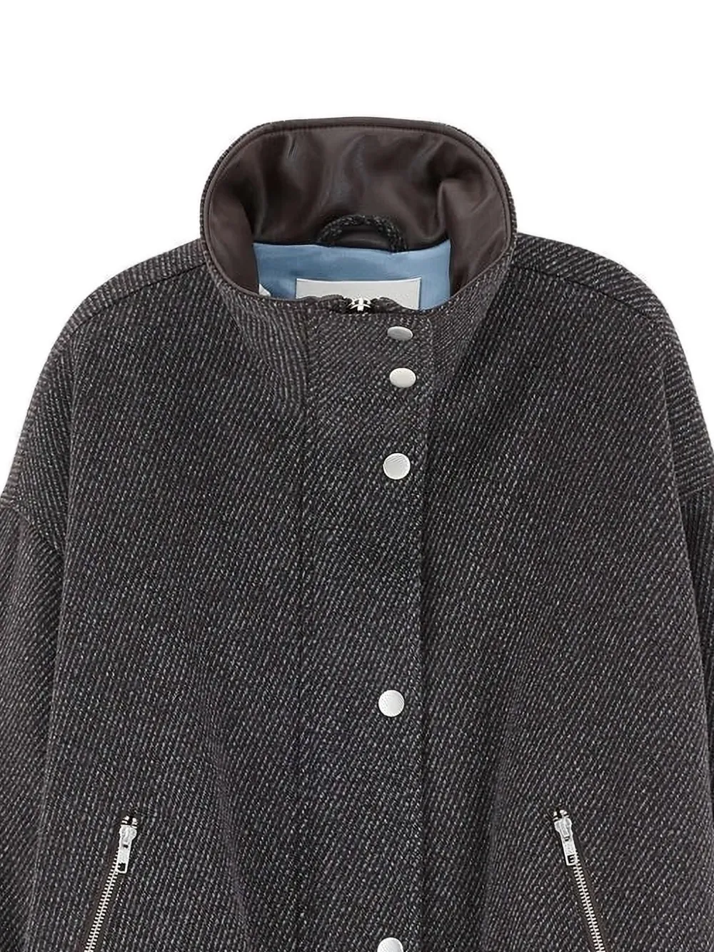 Bellerose Jellis Diagonal-stripe Bomber Jacket In Grey